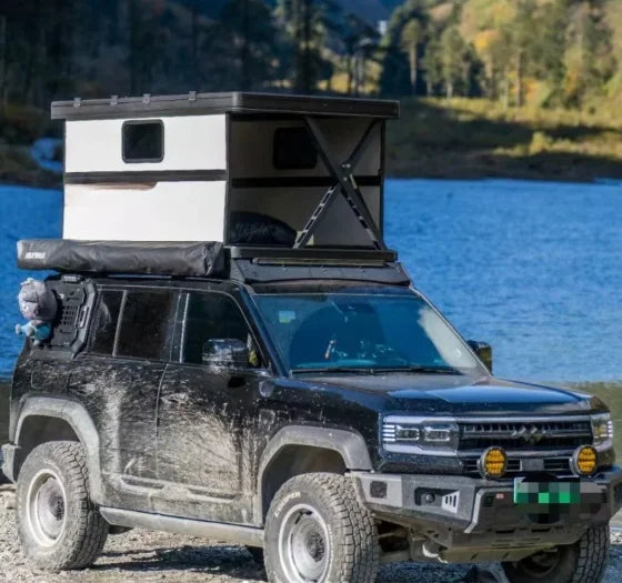 1-2 Person Camping  Offroad Car Roof Top Tent Hard Shell Waterproof Windproof  Large Space  Car Roof Top Tent