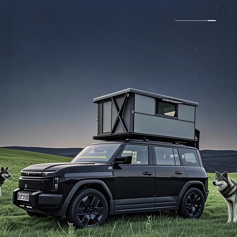 1-2 Person Camping  Offroad Car Roof Top Tent Hard Shell Waterproof Windproof  Large Space  Car Roof Top Tent
