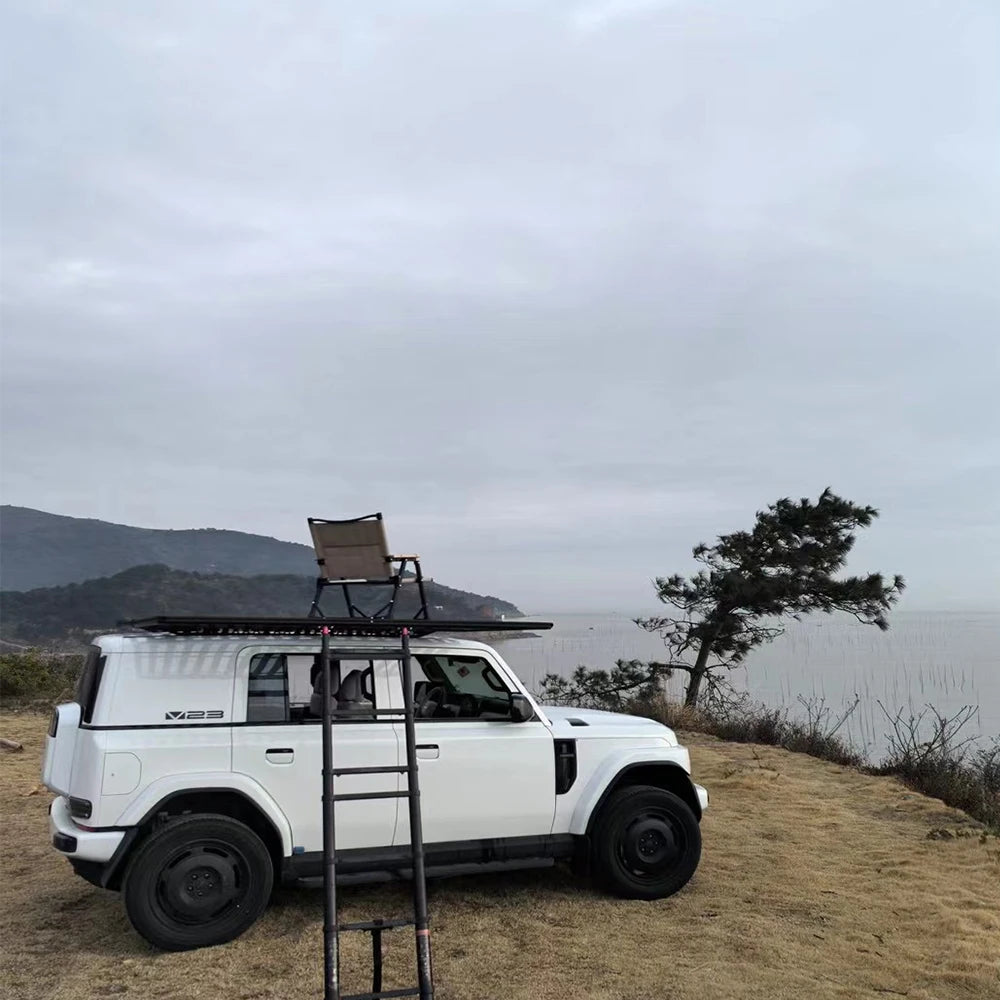 SUV Off-road Vehicle Roof Rack, Roof Expansion Platform, Double-layer Folding Terrace, Tent Can Be Installed, Rest and Chat