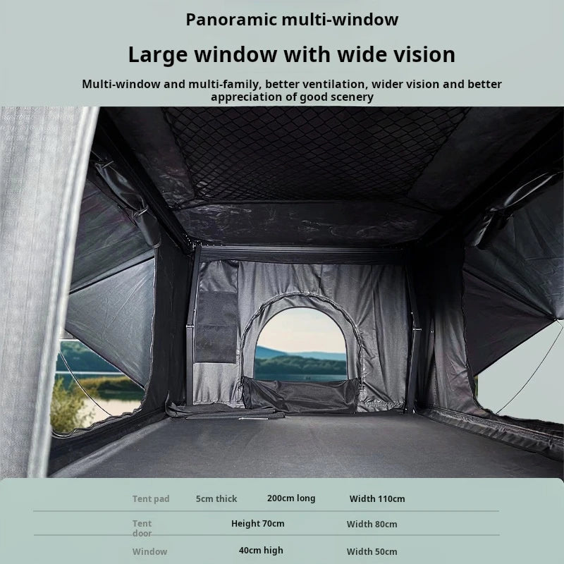 Folding Camping Truck Rooftop Tent 2-3 Person Large Hard Shell Car Roof Top Tent Outdoor Adventure Aluminum Roof Tent