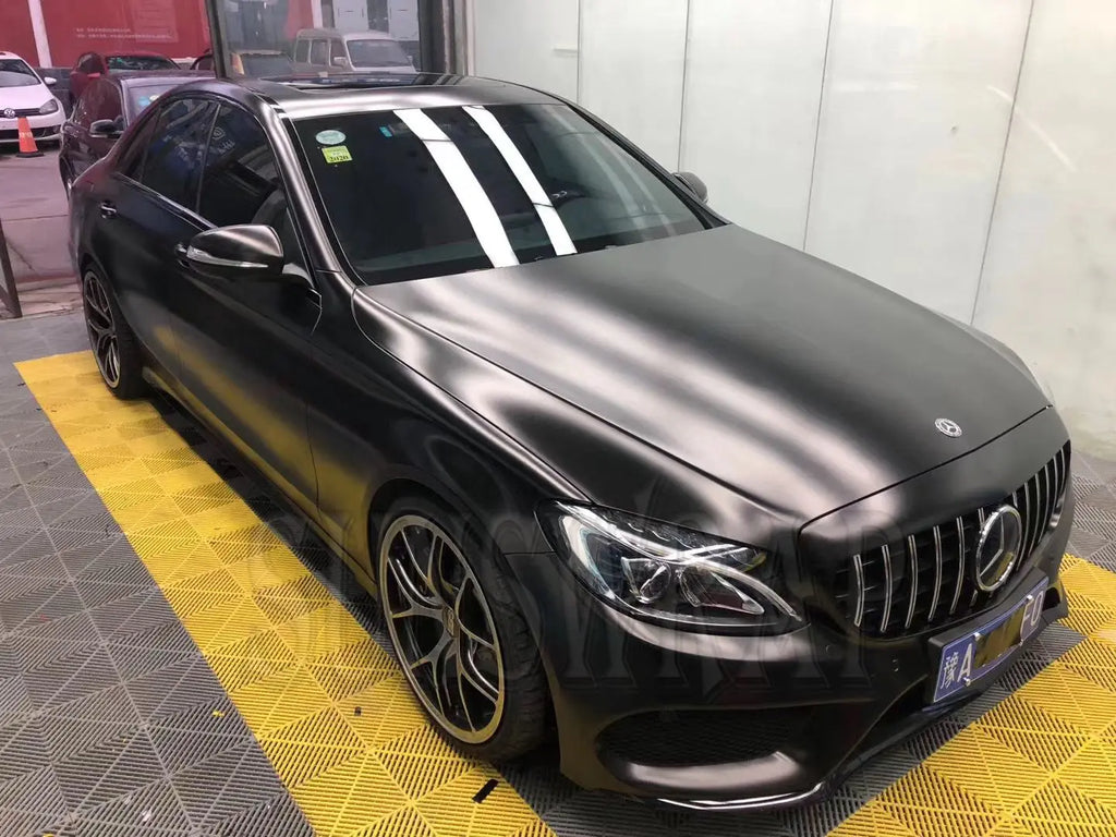 5x59ft/roll Car Body Wrap Film Satin Matte Chrome Metallic Black Vinyl Film Car Sticker Decal Car styling Wrap Sheet Roll Film