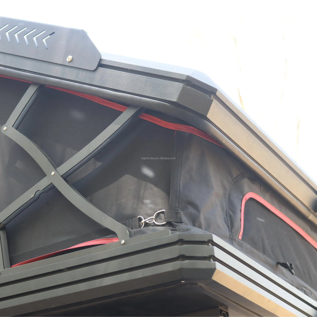 Car Rooftop Tent Aluminum 2 People Hiking Cargo Hard Shell Fits Carrier SUV Trucks Tacoma Foldable Rooftop