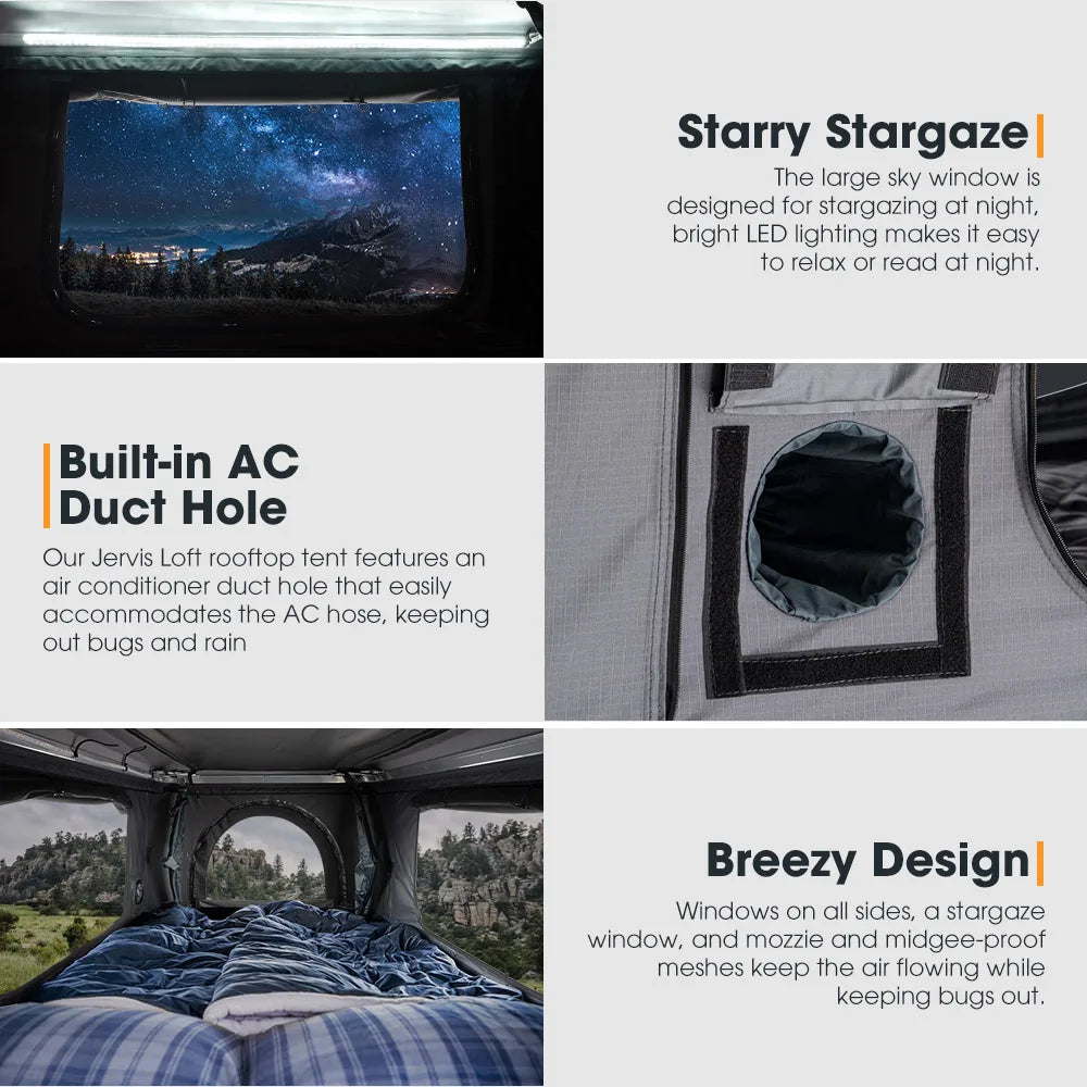 130x125CM Car Roof Tent,Aluminum Alloy Material ABS Hard Shell,Quick Opening,Waterproof Camping Tent for SUV Campervan