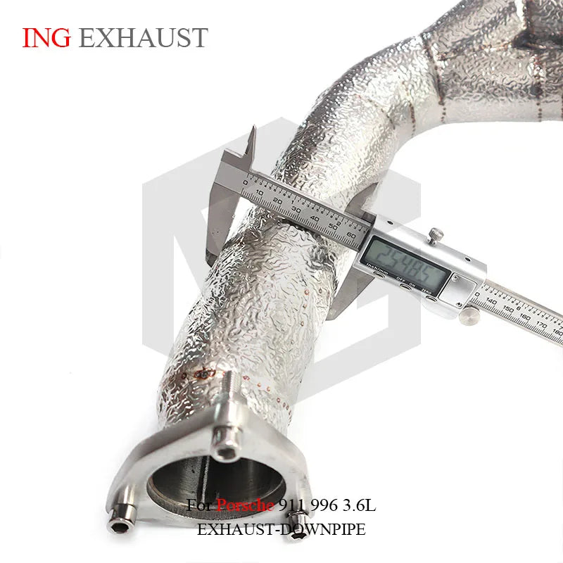 ING exhaust system stainless steel parts for Porsche 911 996 3.6L performance manifold without catalyst
