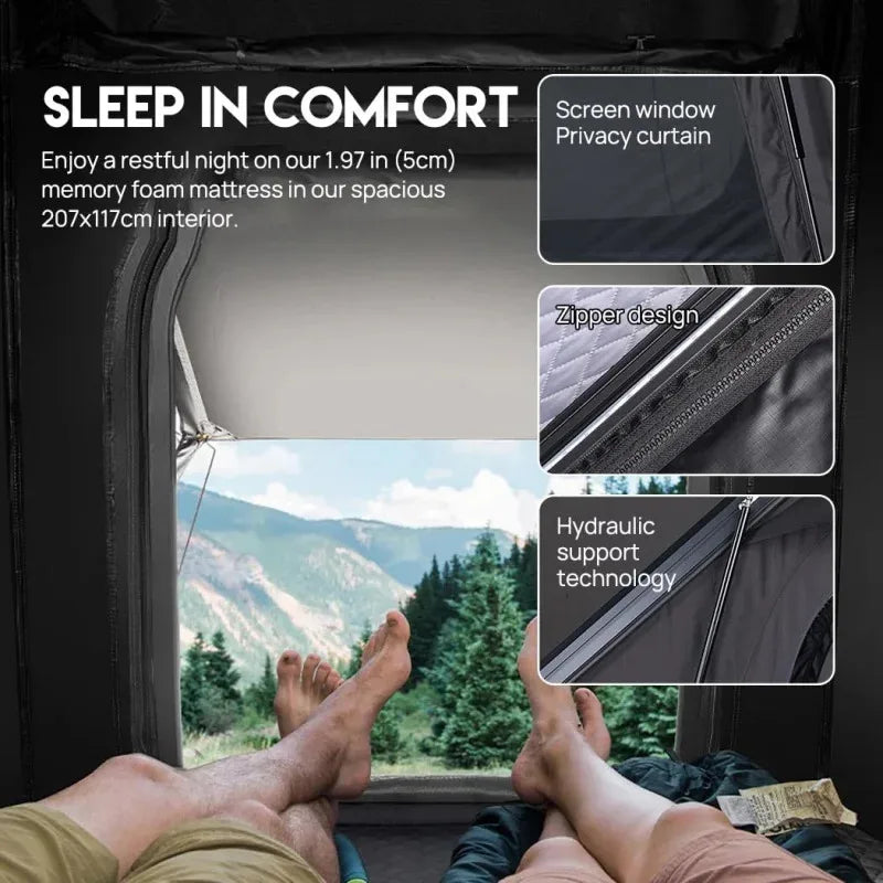 Rooftop Tent 4x4 off Road Outdoor Waterproof Lightweight Camping Car Tent Camping Suv Roof Top Tent Hard Shell