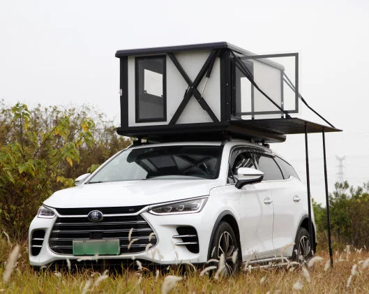 1-2 Person Camping  Offroad Car Roof Top Tent Hard Shell Waterproof Windproof  Large Space  Car Roof Top Tent