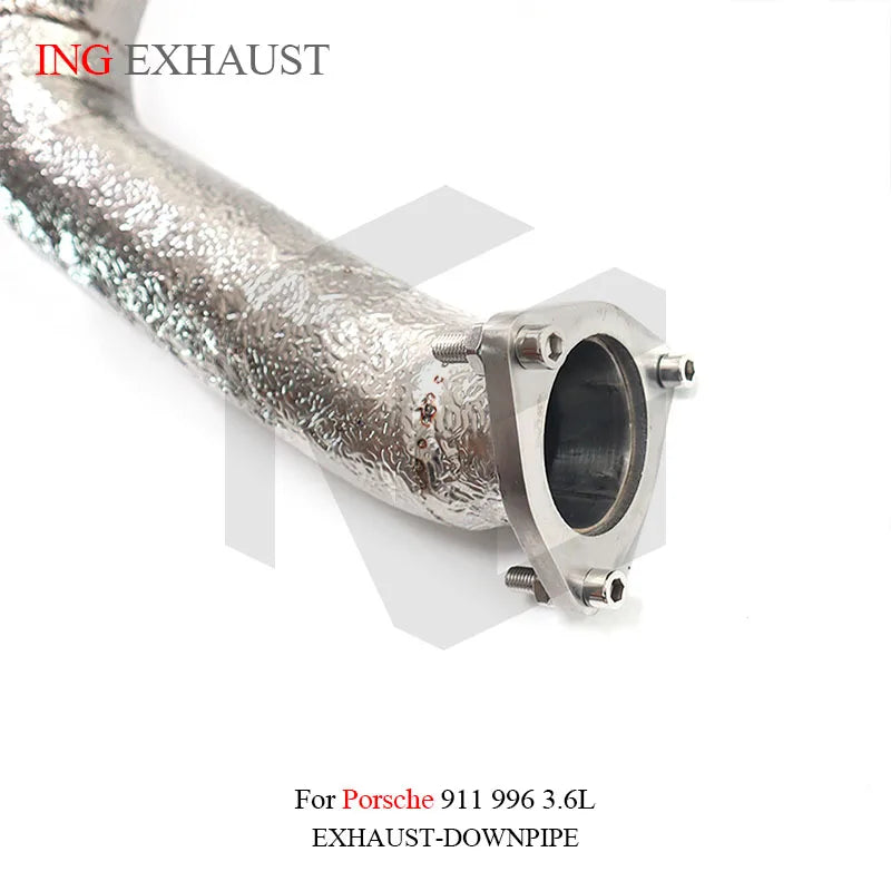 ING exhaust system stainless steel parts for Porsche 911 996 3.6L performance manifold without catalyst