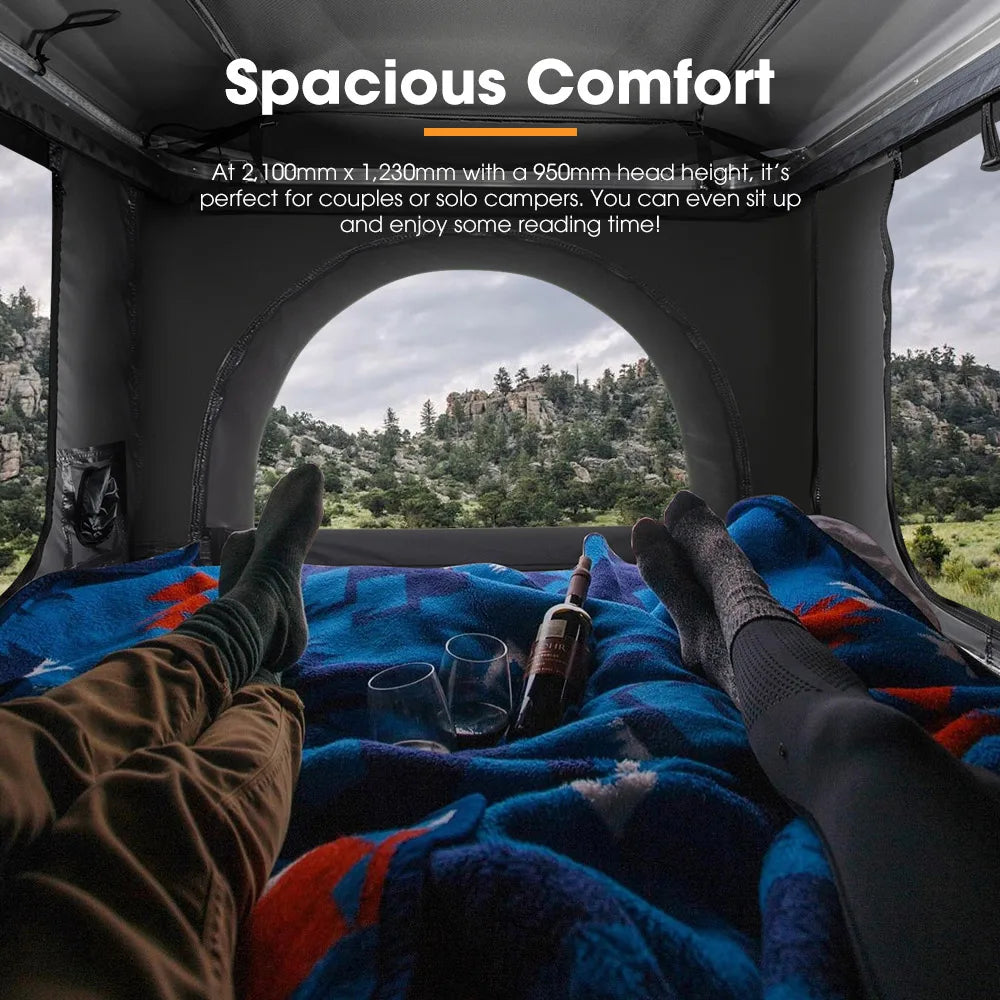 130x125CM Car Roof Tent,Aluminum Alloy Material ABS Hard Shell,Quick Opening,Waterproof Camping Tent for SUV Campervan