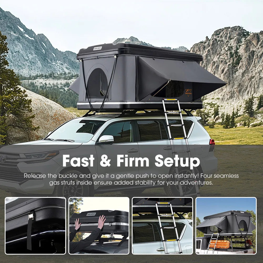 130x125CM Car Roof Tent,Aluminum Alloy Material ABS Hard Shell,Quick Opening,Waterproof Camping Tent for SUV Campervan