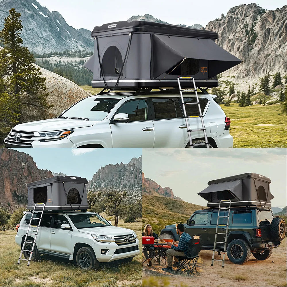 130x125CM Car Roof Tent,Aluminum Alloy Material ABS Hard Shell,Quick Opening,Waterproof Camping Tent for SUV Campervan