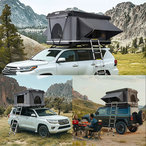 130x125CM Car Roof Tent,Aluminum Alloy Material ABS Hard Shell,Quick Opening,Waterproof Camping Tent for SUV Campervan