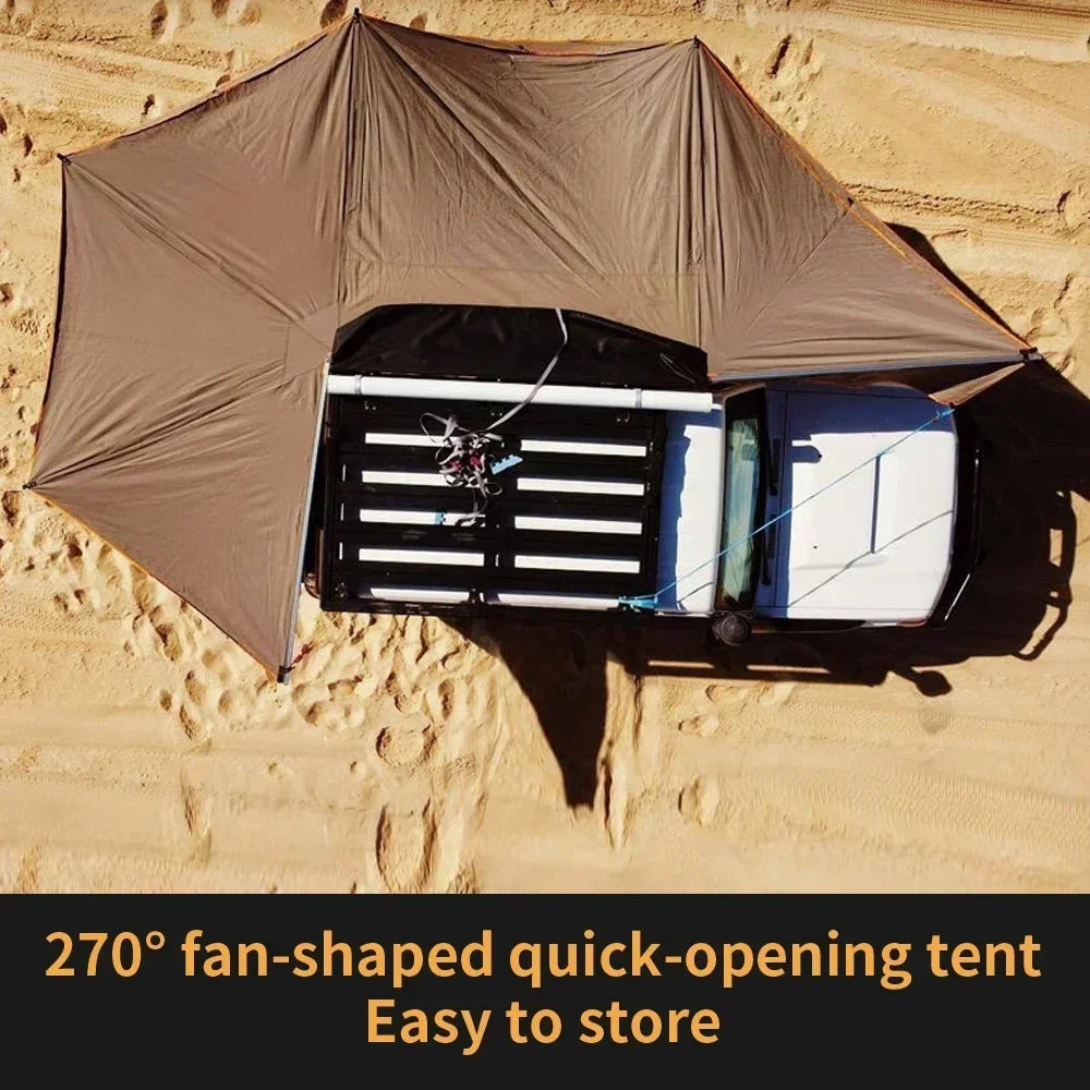 270 Car Roof Awning Tent For Sun Protection 360 Degree Awning Outdoor Travelling Modern Novel Design Car Roof Side Awning