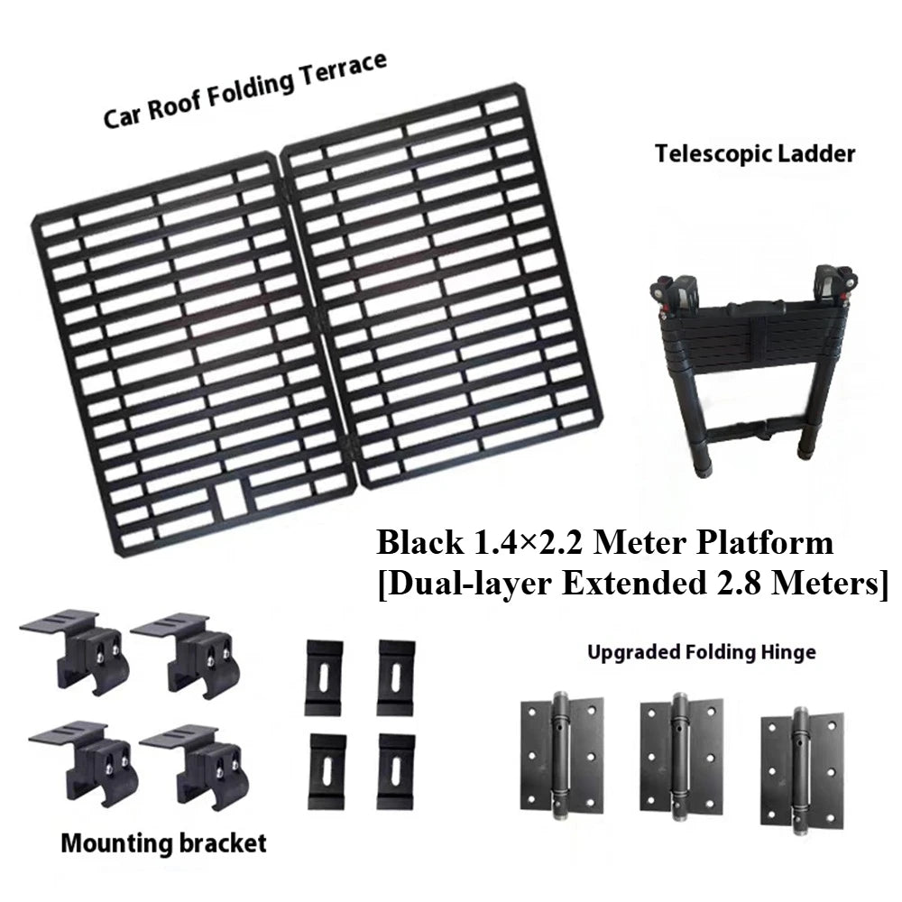SUV Off-road Vehicle Roof Rack, Roof Expansion Platform, Double-layer Folding Terrace, Tent Can Be Installed, Rest and Chat