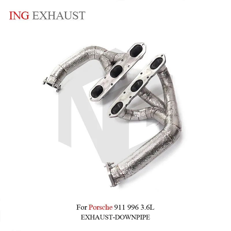 ING exhaust system stainless steel parts for Porsche 911 996 3.6L performance manifold without catalyst