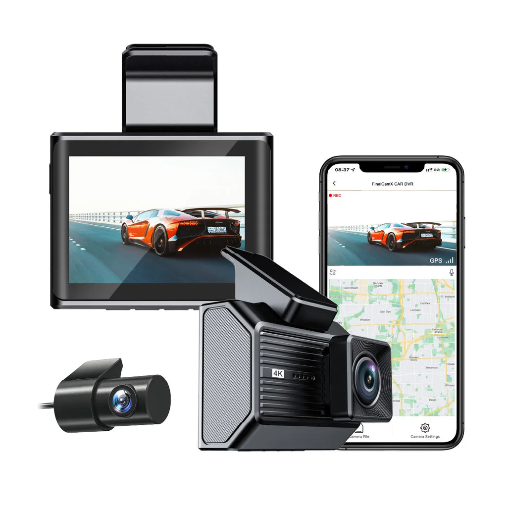 Dash Cam 3.2 Inch Screen UHD 4K WiFi GPS Ad-Free APP Car DVR