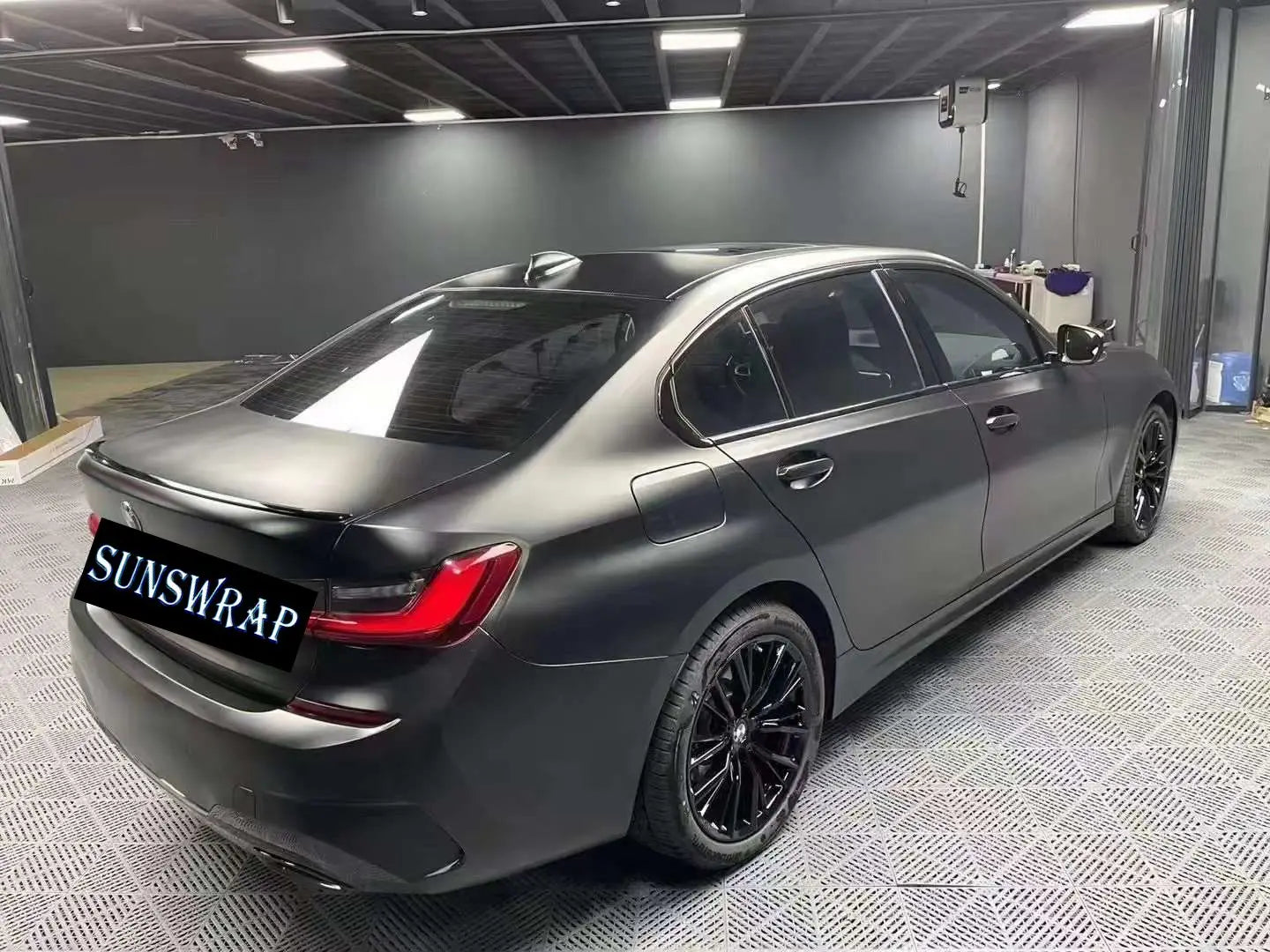 5x59ft/roll Car Body Wrap Film Satin Matte Chrome Metallic Black Vinyl Film Car Sticker Decal Car styling Wrap Sheet Roll Film