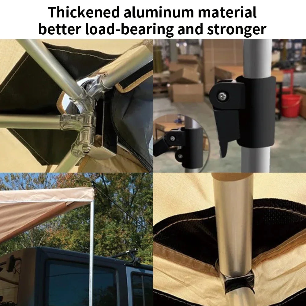 270 Car Roof Awning Tent For Sun Protection 360 Degree Awning Outdoor Travelling Modern Novel Design Car Roof Side Awning