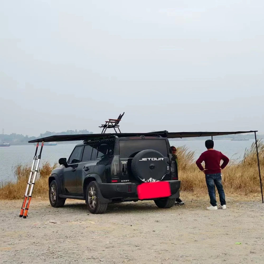 SUV Off-road Vehicle Roof Rack, Roof Expansion Platform, Double-layer Folding Terrace, Tent Can Be Installed, Rest and Chat