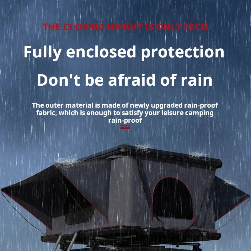 Folding Camping Truck Rooftop Tent 2-3 Person Large Hard Shell Car Roof Top Tent Outdoor Adventure Aluminum Roof Tent