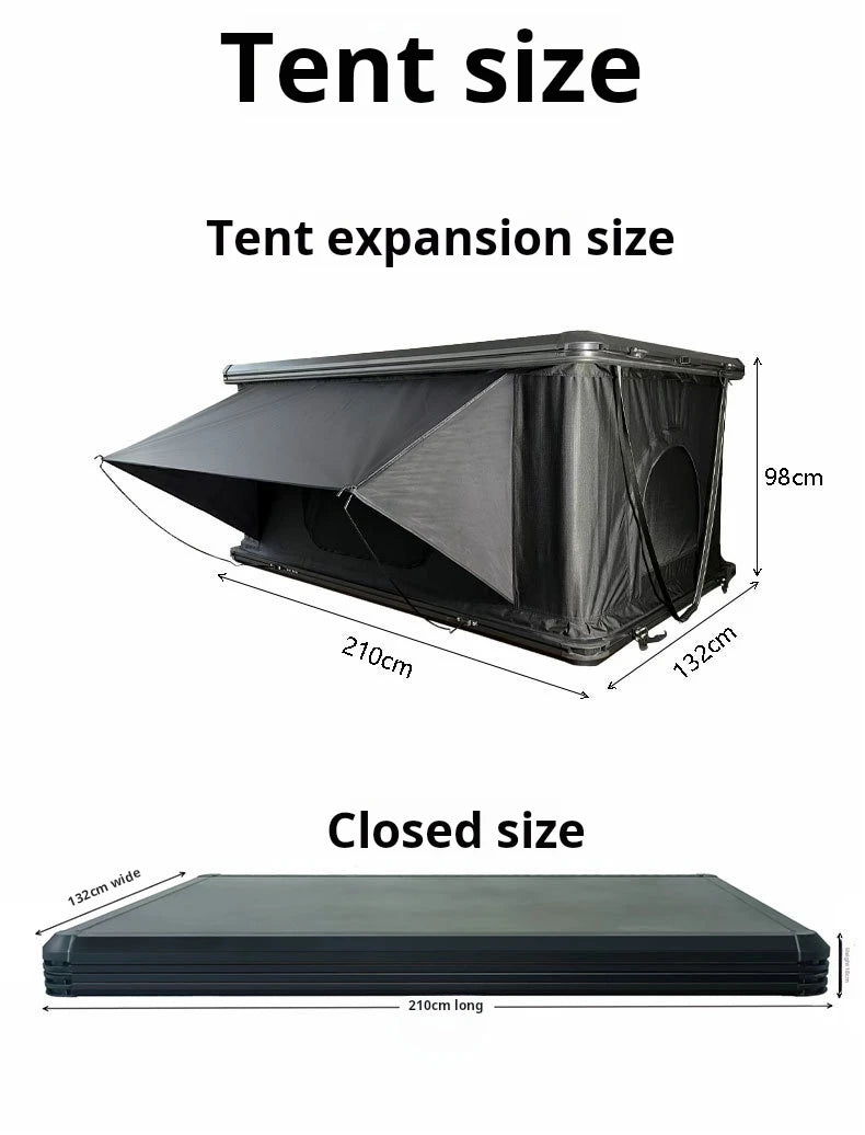 Folding Camping Truck Rooftop Tent 2-3 Person Large Hard Shell Car Roof Top Tent Outdoor Adventure Aluminum Roof Tent