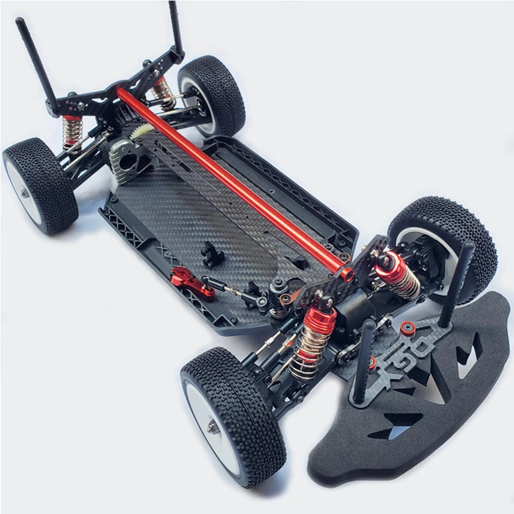 1:10 RC Car Upgrades - Metal & Carbon Fiber Chassis Frame Kit for Off-Road Racing, High-Strength Replacement Parts