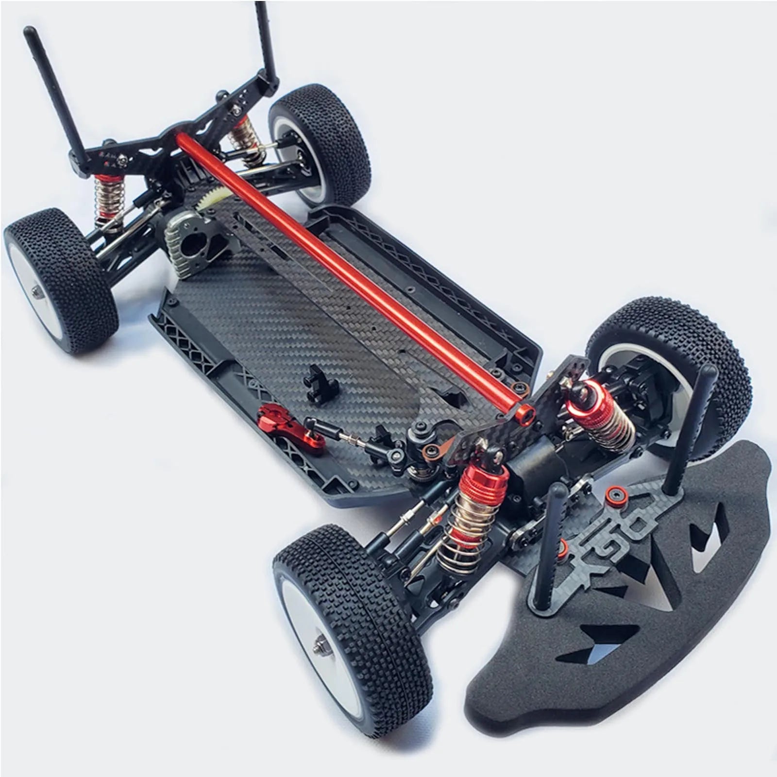1:10 RC Car Upgrades - Metal & Carbon Fiber Chassis Frame Kit for Off-Road Racing, High-Strength Replacement Parts