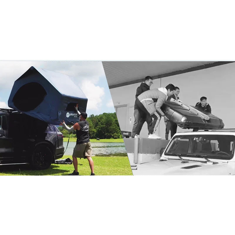 Inflatable Roof Top Tent Outdoor Tents Water Proof Shell Wing Large Internal Space Prevent Bumping OEM Glamping Tent
