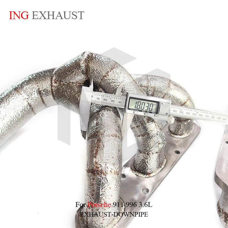 ING exhaust system stainless steel parts for Porsche 911 996 3.6L performance manifold without catalyst