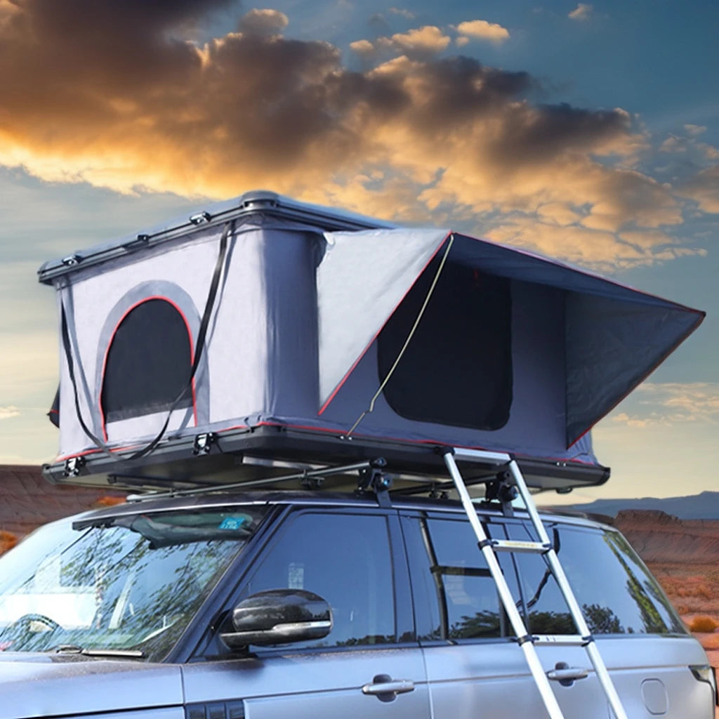 Folding Camping Truck Rooftop Tent 2-3 Person Large Hard Shell Car Roof Top Tent Outdoor Adventure Aluminum Roof Tent
